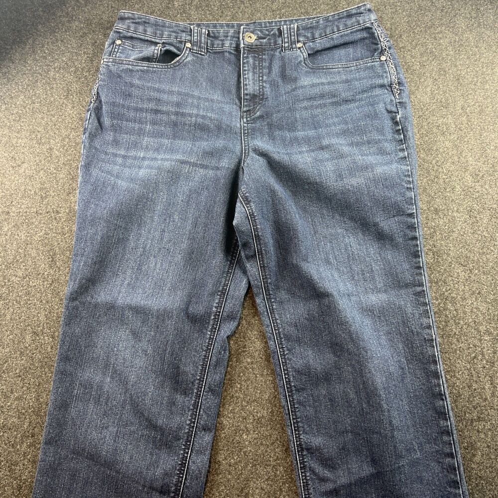 Christopher & Banks Women's Jeans Size 16P Blue Cotton Blend Denim Straight